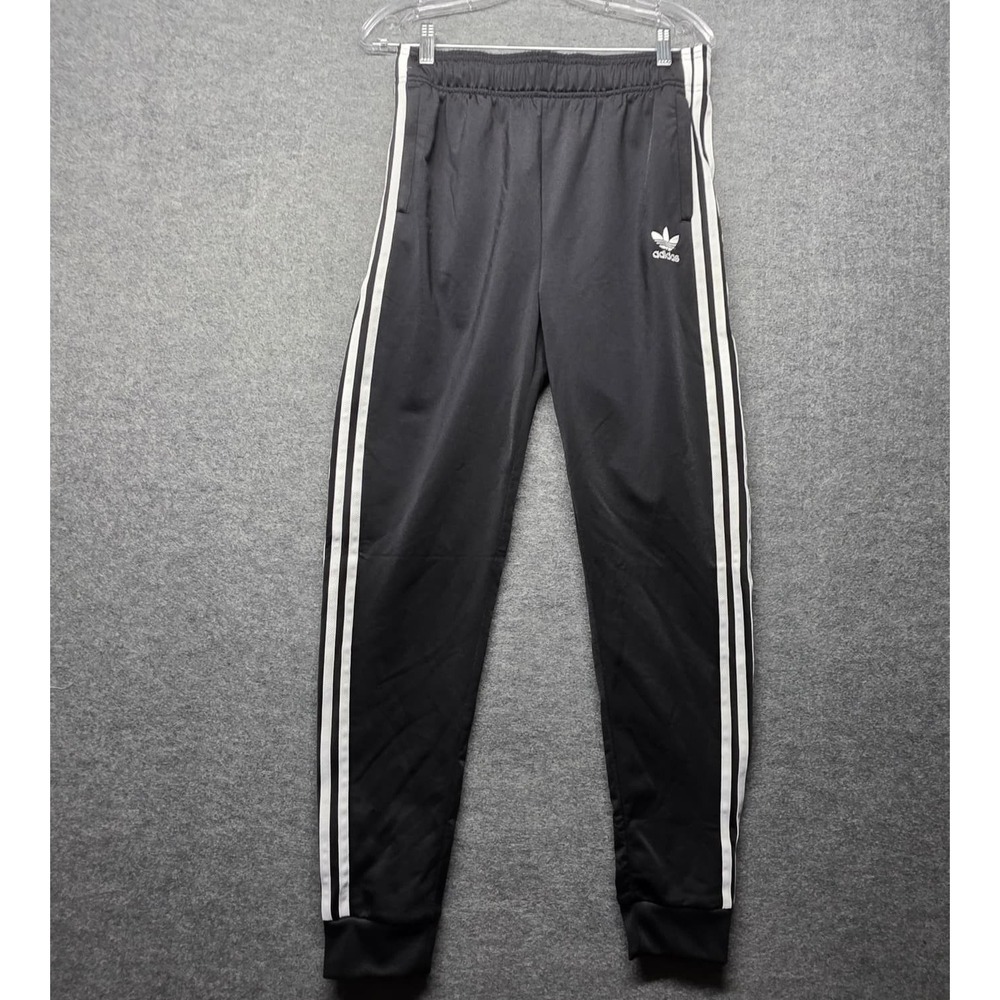 Vintage adidas Track Pants Youth XL 15-16 Black 3-Stripes